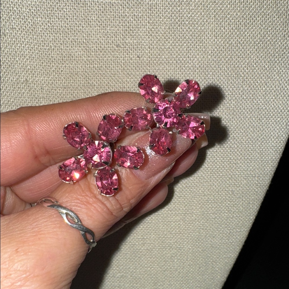 Vintage Coro Glass Flower Earrings